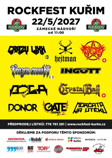 Plakát pro rockfest kuřim na ročník 2027